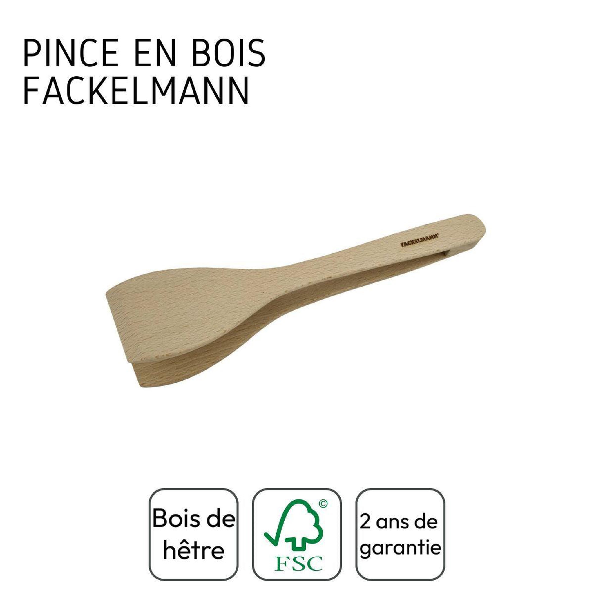 Voir la diapositive 4 : Fackelmann Pince de cuisine en bois fsc 29,7 cm fackelmann