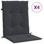 Voir la diapositive 2 : VIDAXL Coussins de chaise de jardin a dossier bas lot de 4 noir