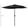 Voir la diapositive 3 : OUTSUNNY Parasol rectangulaire inclinable de jardin avec manivelle métal polyester haute densité anti UV 50+ noir