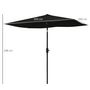 Voir la diapositive 3 : OUTSUNNY Parasol rectangulaire inclinable de jardin avec manivelle métal polyester haute densité anti UV 50+ noir