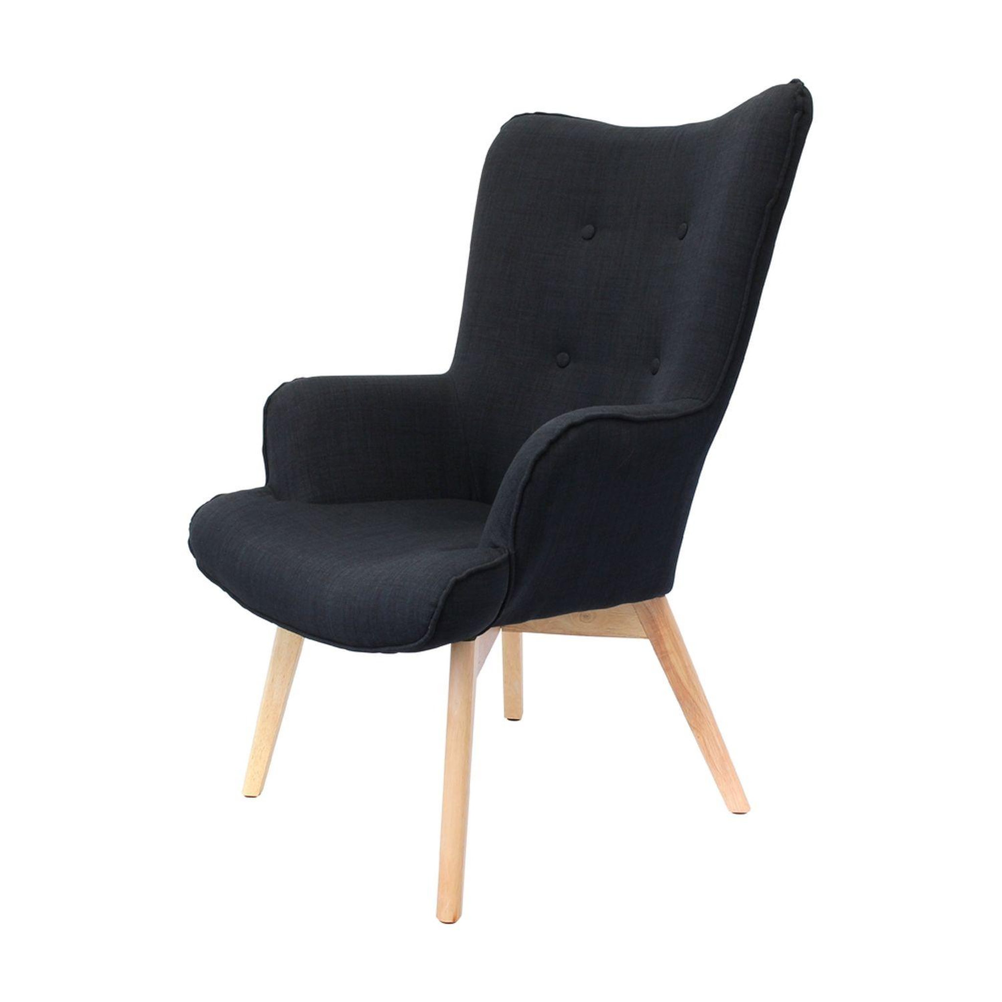 The Home Deco Factory Fauteuil de salon scandi Helsinki. Coloris disponibles : Gris, Bicolore, Noir