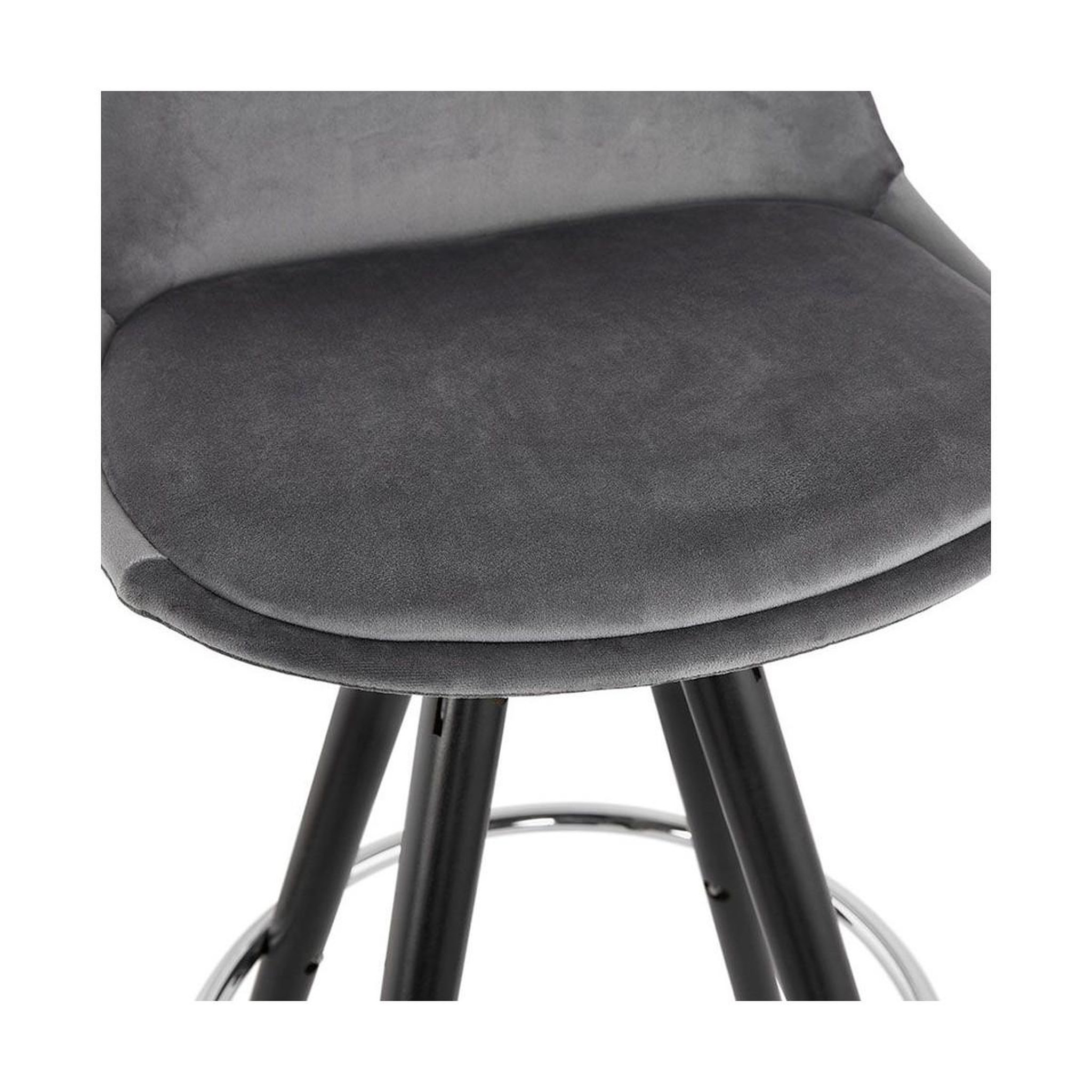 Voir la diapositive 6 : Paris Prix Tabouret de bar velours & bois  vinea  87cm gris
