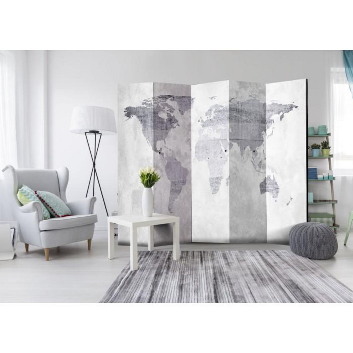 Paris Prix Paravent 5 Volets  Concrete Map  172x225cm