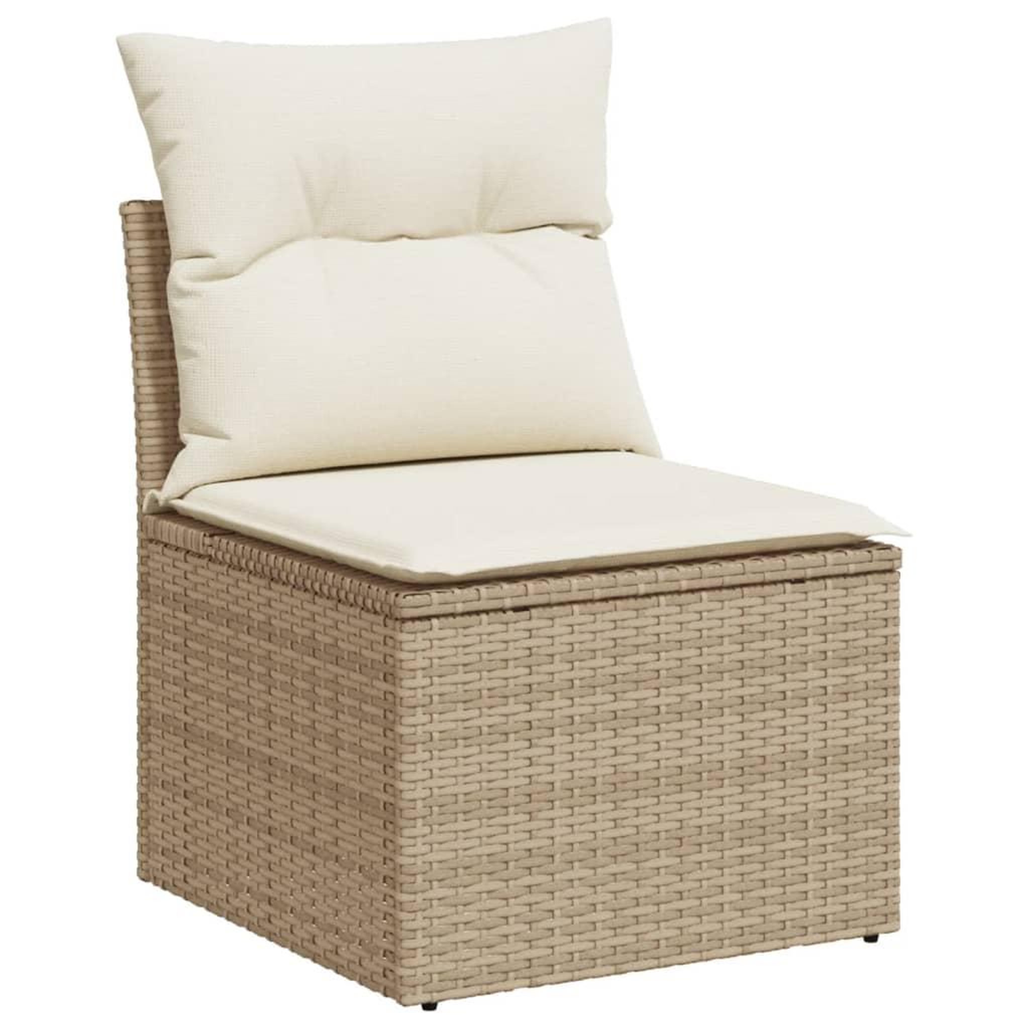 Voir la diapositive 3 : VIDAXL Salon de jardin avec coussins 6 pcs beige resine tressee