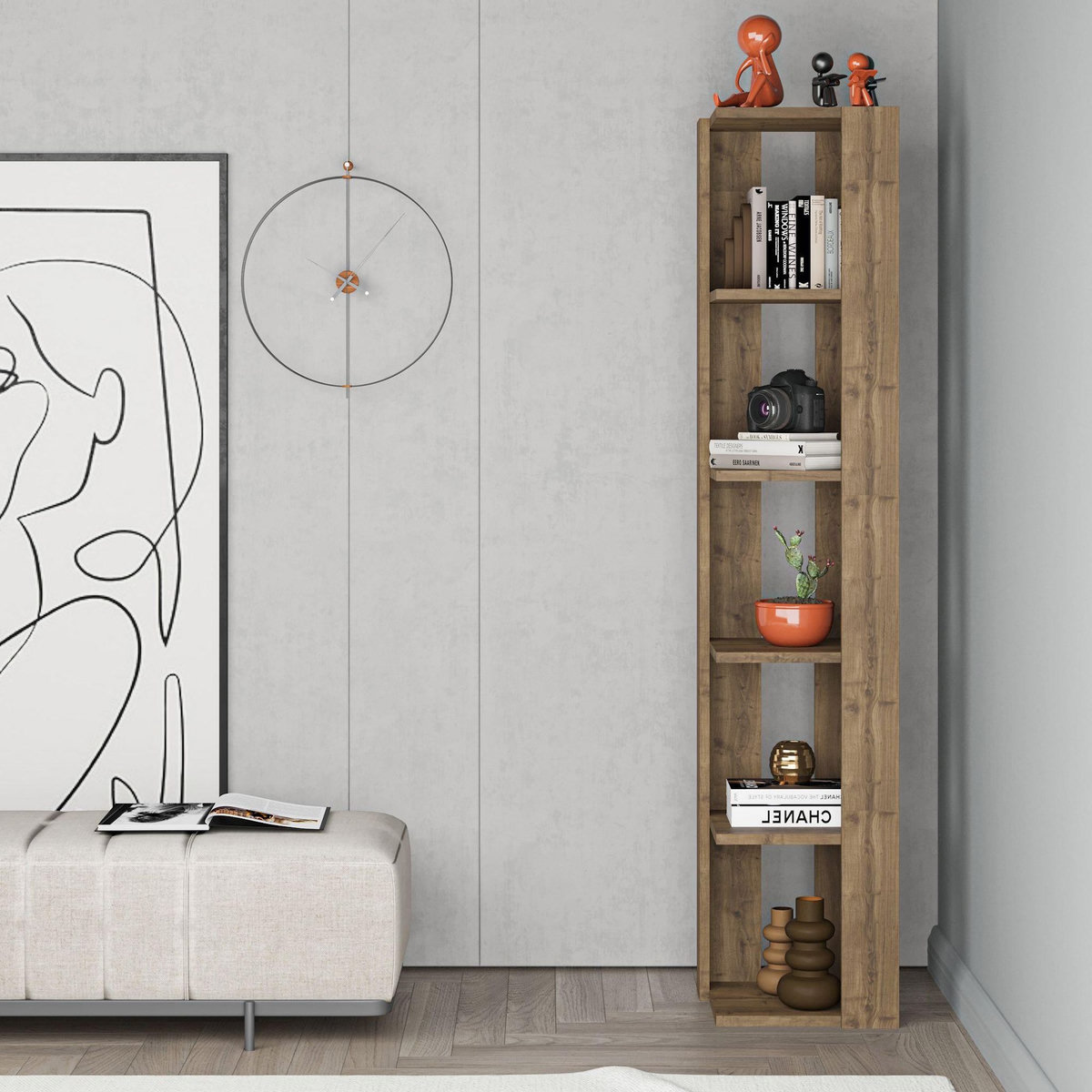 Habitat et Jardin Bibliothèque en bois  Nati  - 32 x 32 x 161 cm - Marron