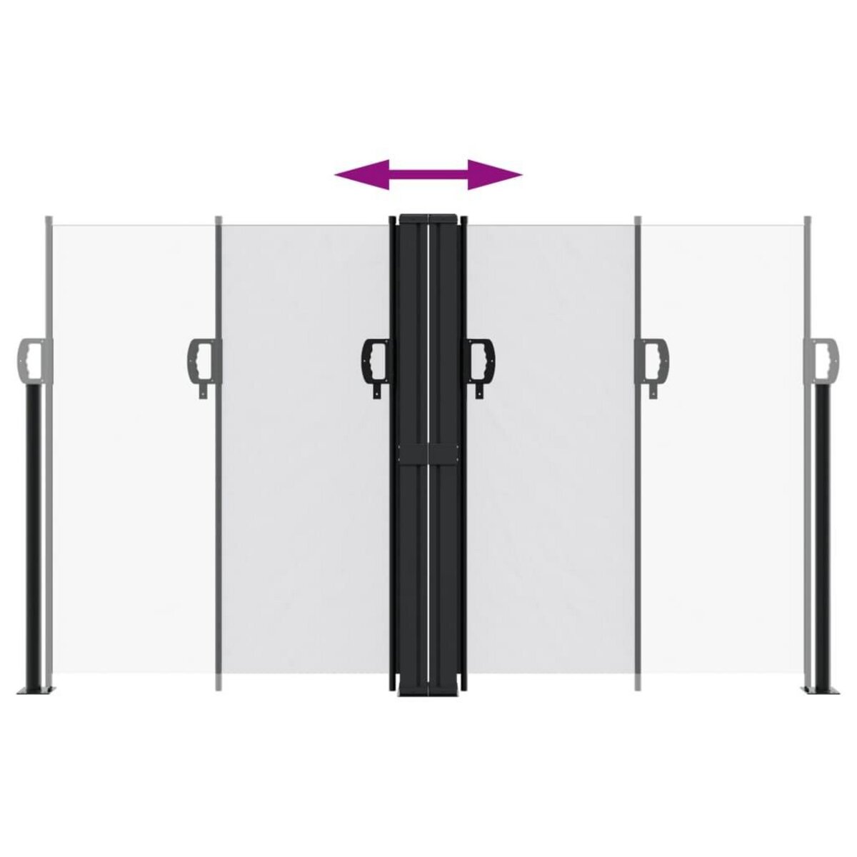 VIDAXL Auvent lateral retractable blanc 140x600 cm