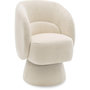Voir la diapositive 1 : Habitat et Jardin Fauteuil pivotant en tissu bouclette  Franklin  - 74 x 75 x 75 cm - Beige