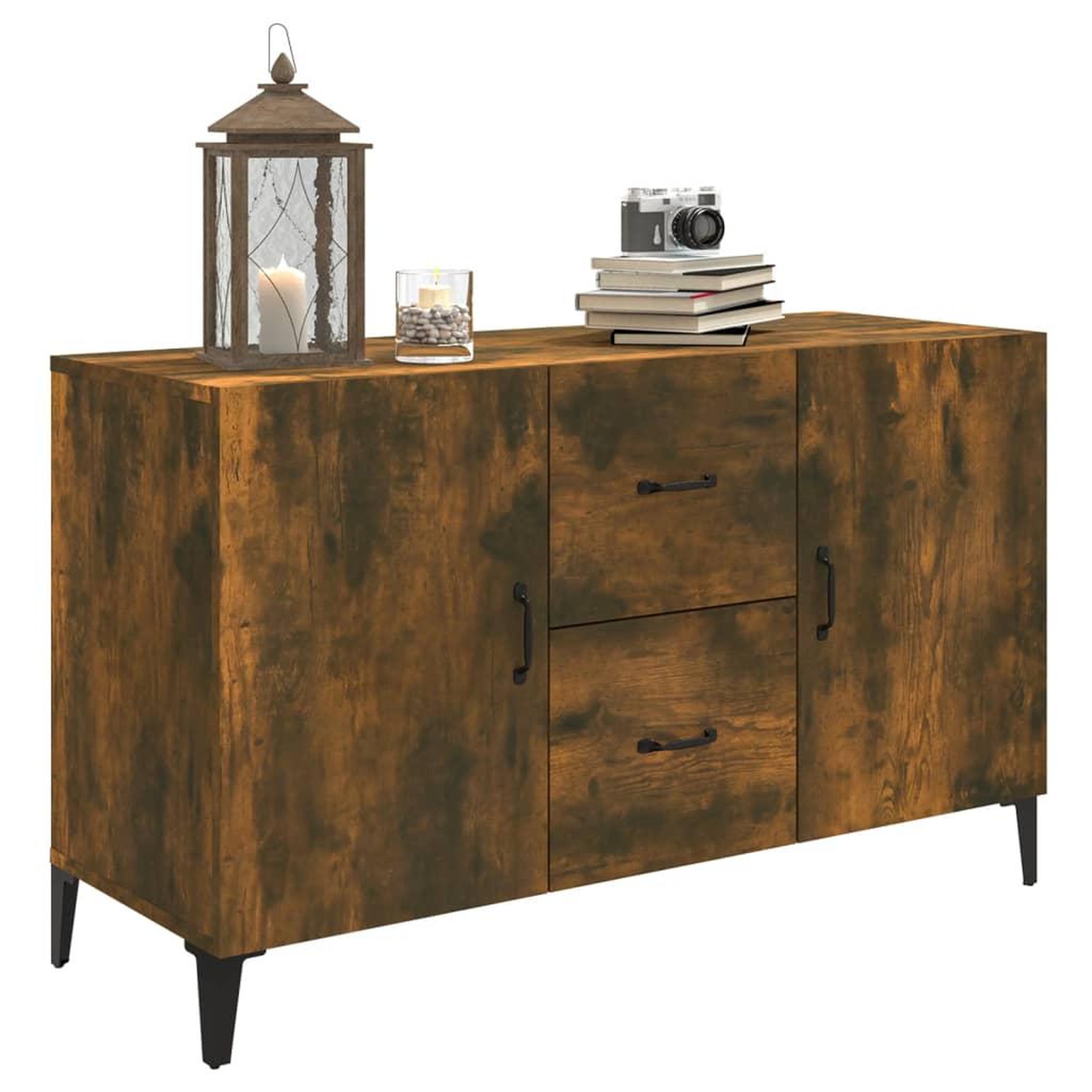 Voir la diapositive 4 : VIDAXL Buffet chene fume 100x36x60 cm bois d'ingenierie