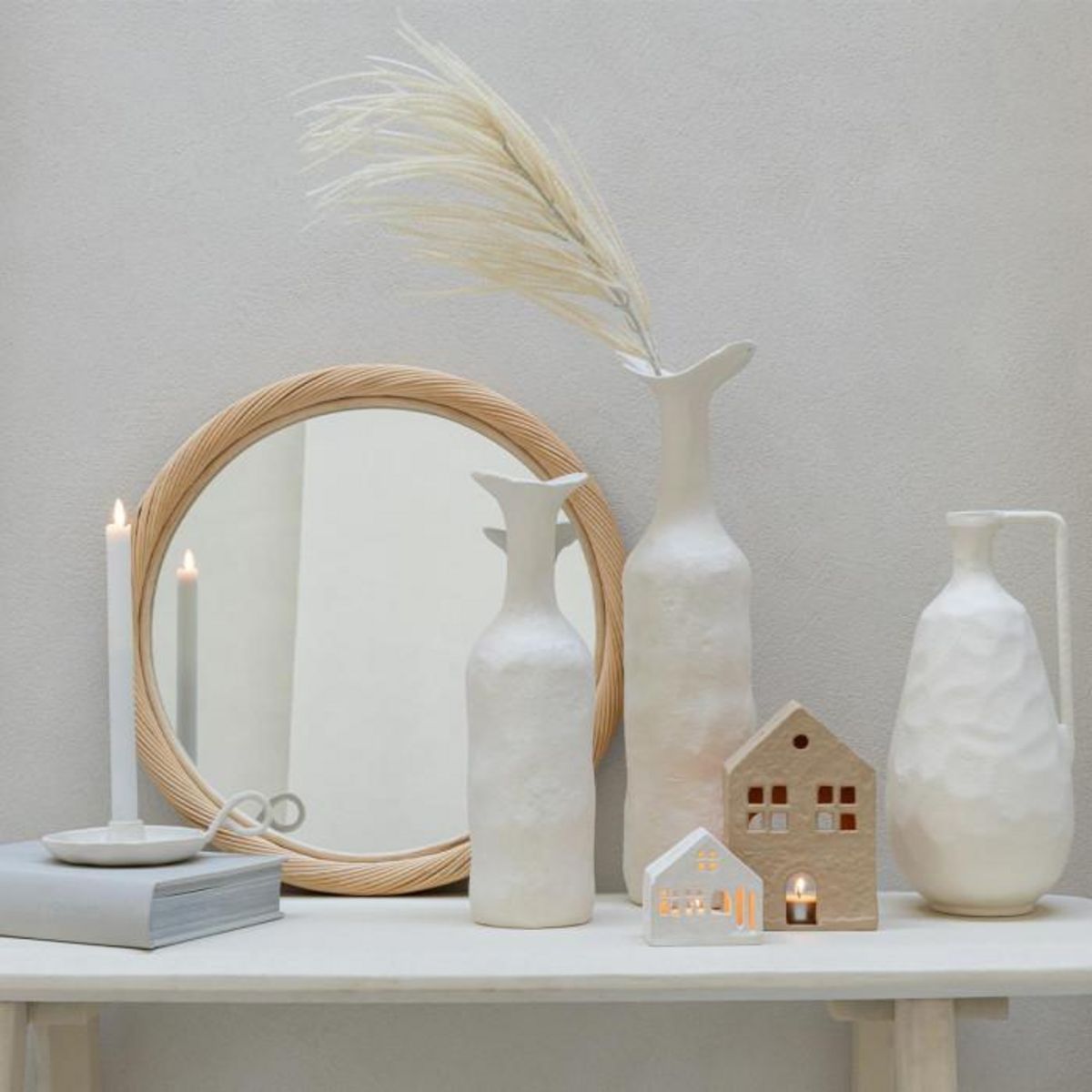 Paris Prix Vase Déco en Métal  Agra  39cm Blanc