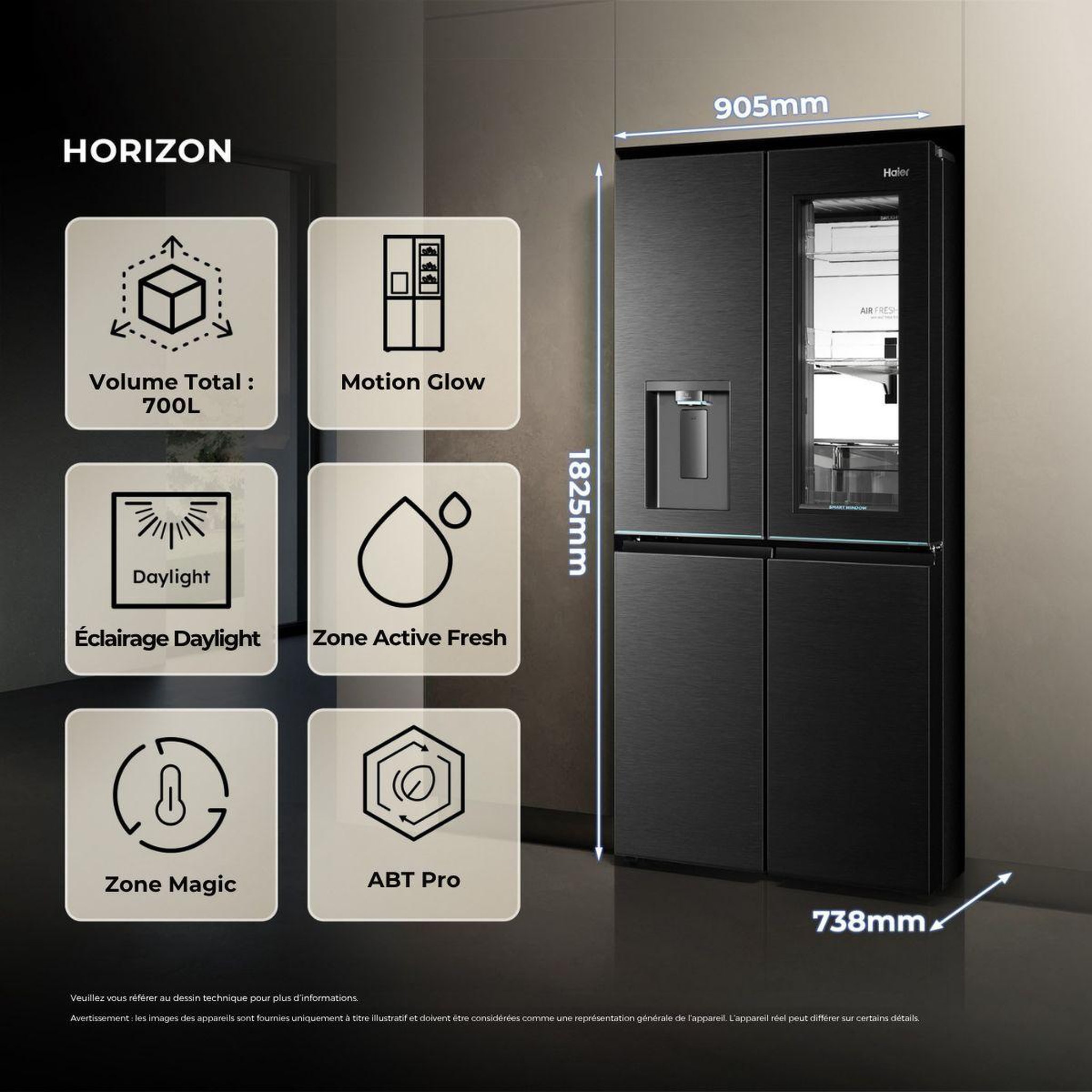 Voir la diapositive 3 : HAIER Réfrigérateur multi portes hcw99f18dhmb