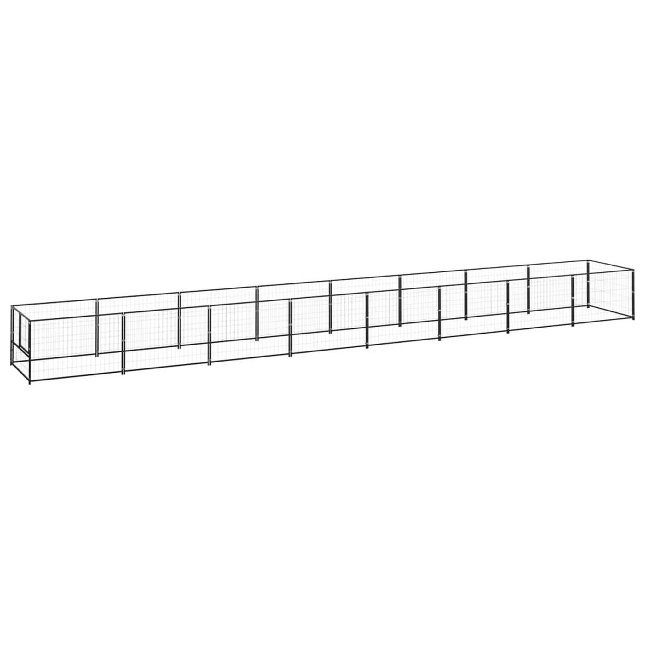 Voir la diapositive 1 : VIDAXL Chenil Noir 8 m² Acier