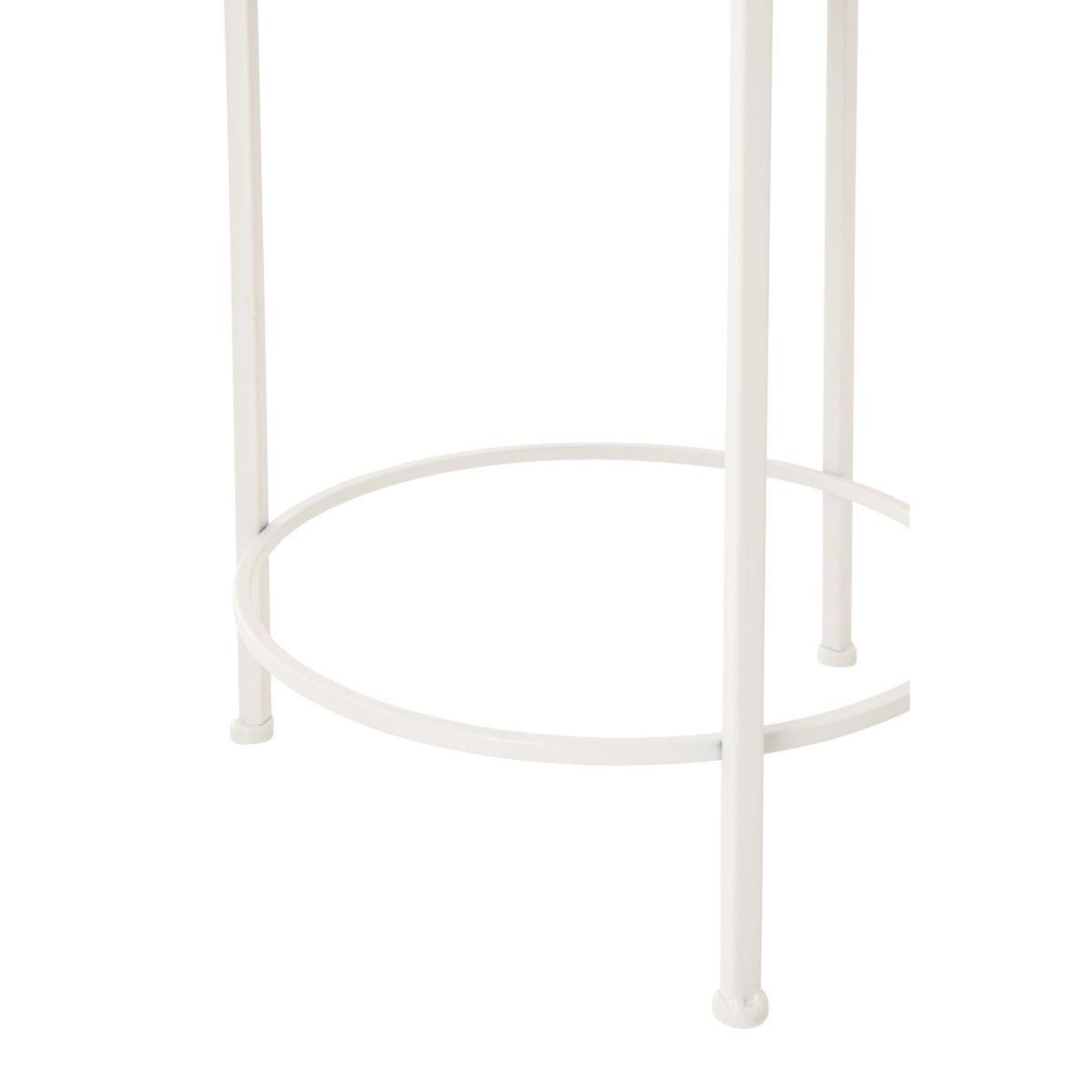 Voir la diapositive 4 : J-LINE Lot de 2 tables d'appoint  poisson  59cm blanc & bleu