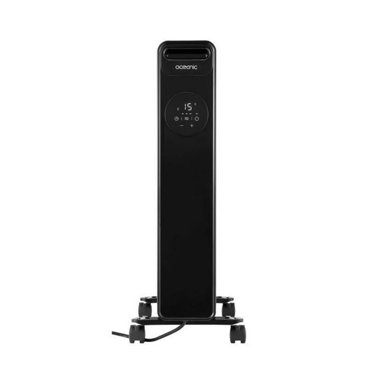 OCEANIC Radiateur electrique bain dhuile 2000W OCEANIC - 3 puissances - Thermostat electronique - Telecommande - Mobile - Noir
