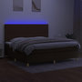 Voir la diapositive 4 : VIDAXL Sommier a lattes de lit matelas et LED Marron fonce 200x200 cm