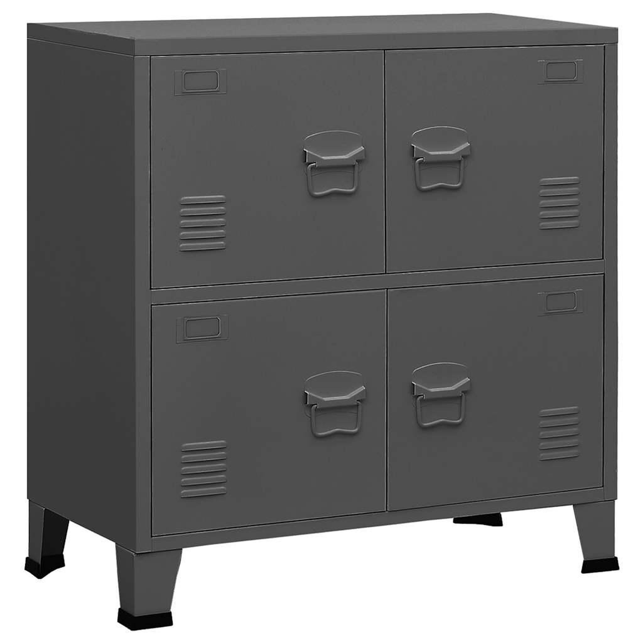 Voir la diapositive 2 : VIDAXL Coffre de rangement industriel Anthracite 75x40x80 cm Acier
