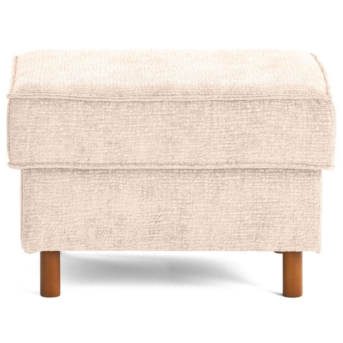 LISA DESIGN Jake - pouf en tissu velours relief - pieds en bois foncé