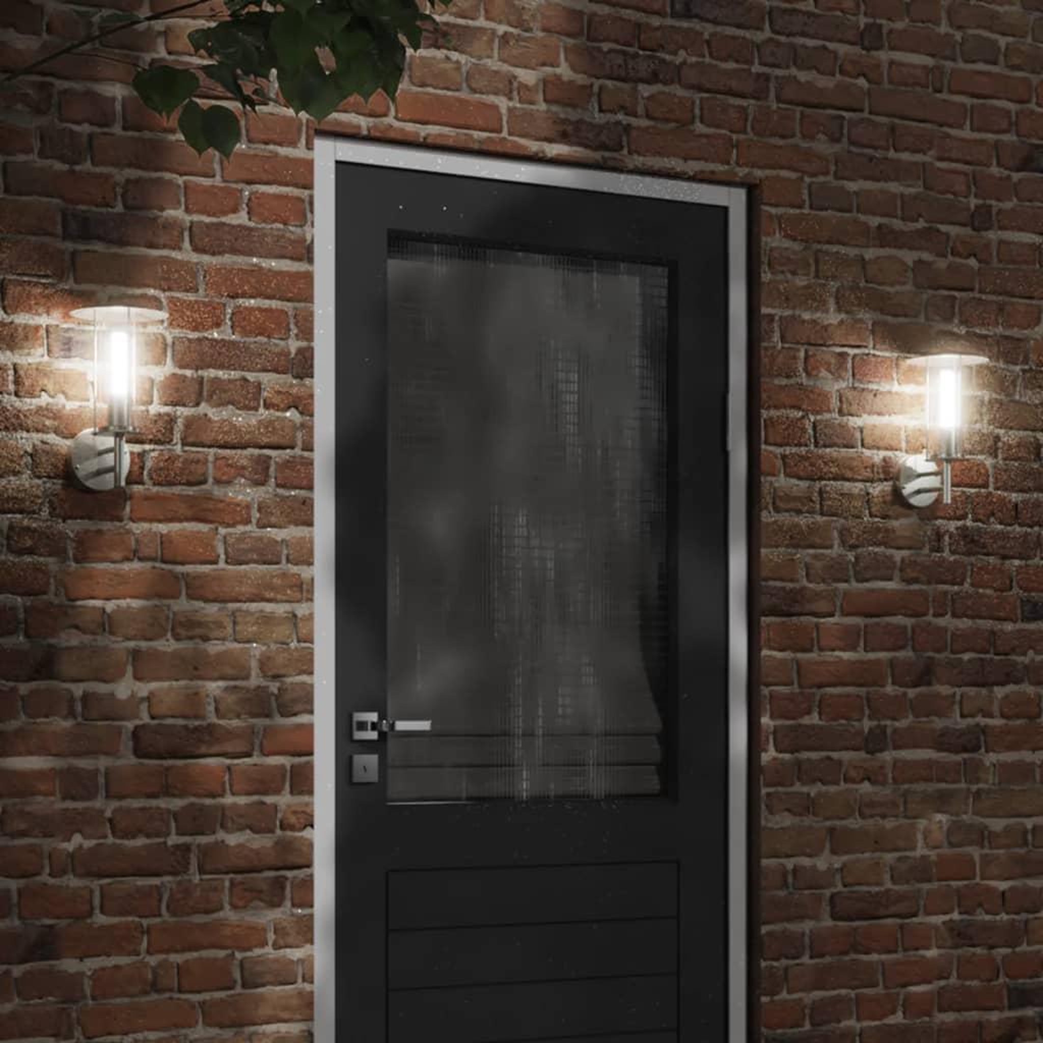 VIDAXL Applique murale d'exterieur argente acier inoxydable