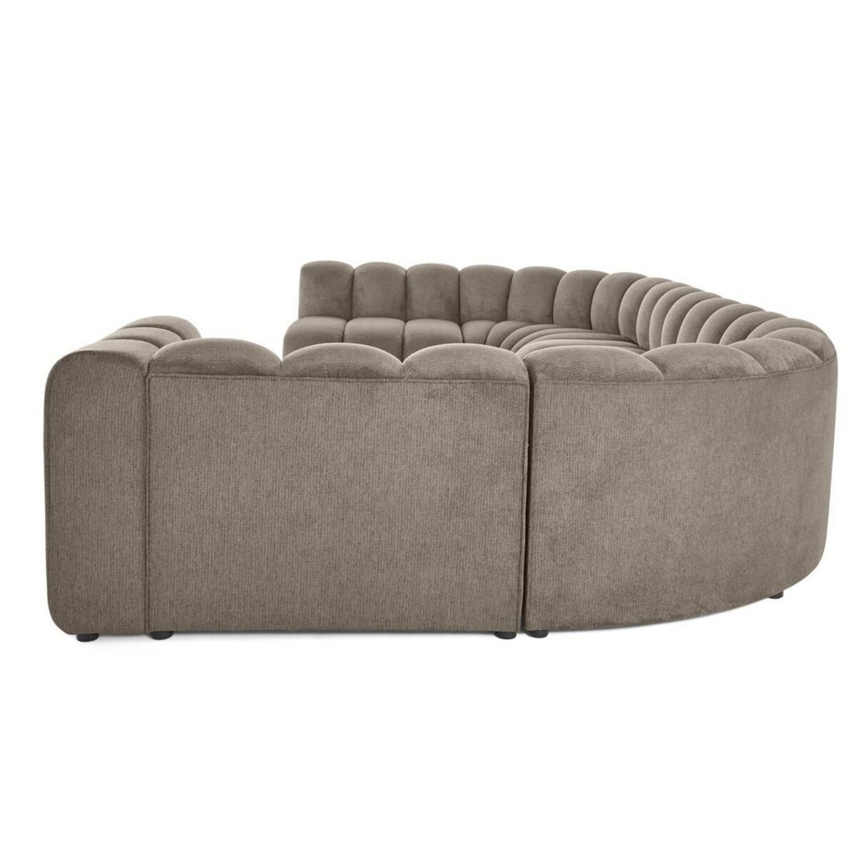 LISA DESIGN Debbie - canapé modulable panoramique d'angle gauche 7 places en tissu texturé