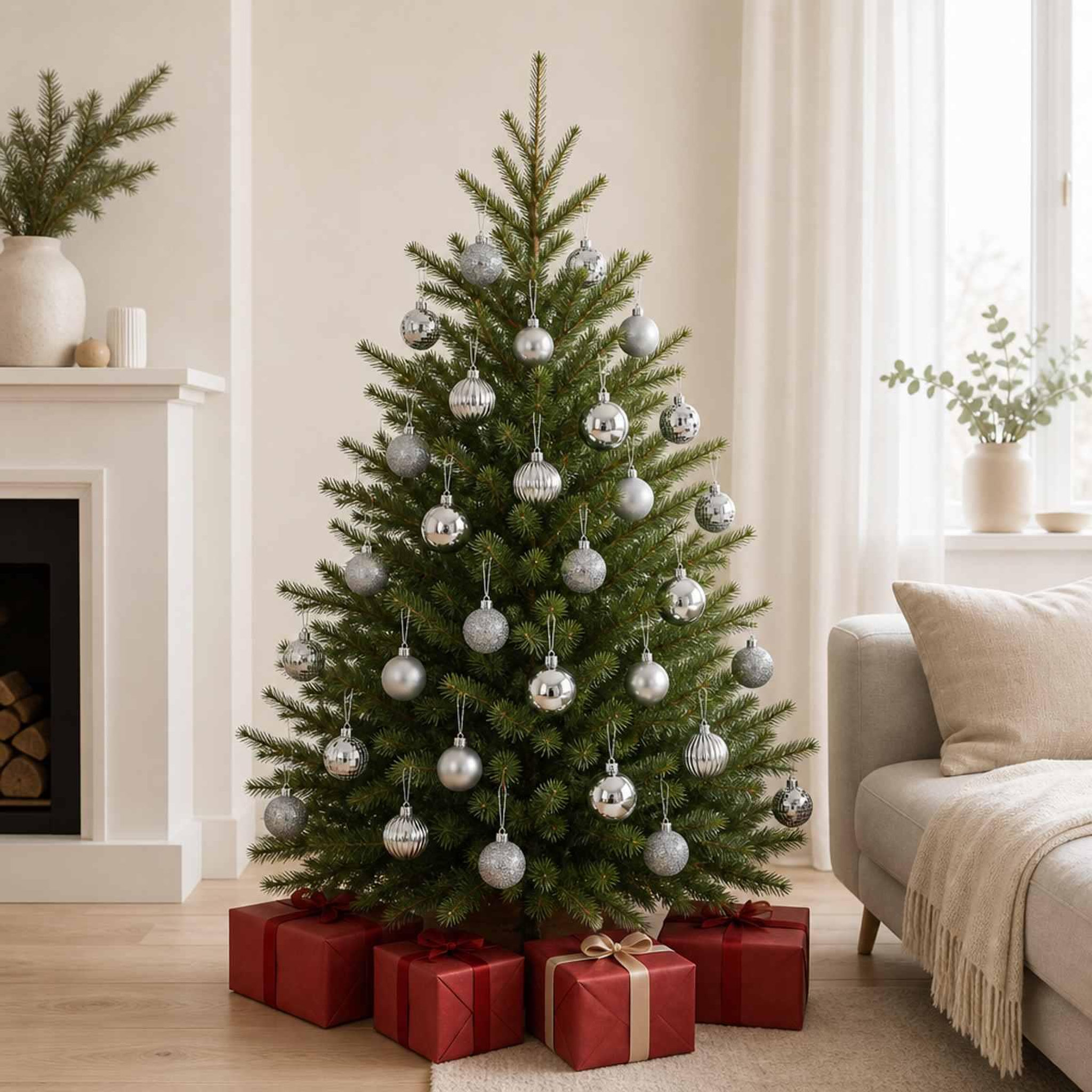 Voir la diapositive 2 : VIDAXL Ensemble de boules de Noël 150 pc Gris Diam. 3 cm Polystyrene