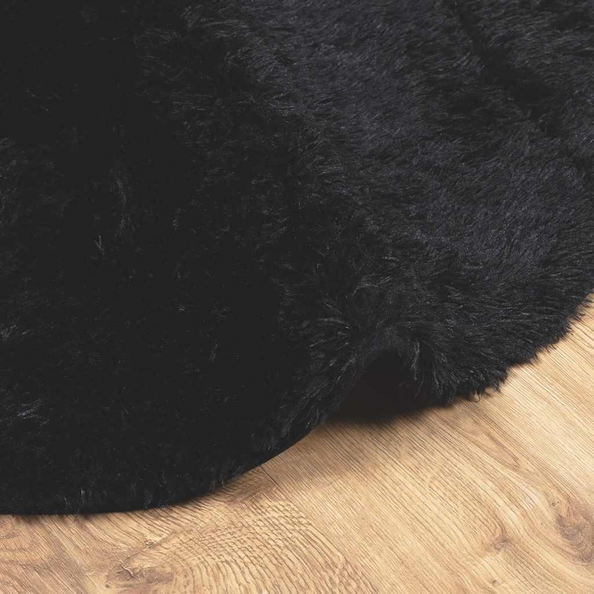Voir la diapositive 5 : VIDAXL Tapis shaggy a poils longs NAVARRA noir 160x160 cm polyester