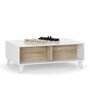 Voir la diapositive 1 : VS VENTA-STOCK Table Basse Relevable Kira Couleur Chêne/Blanc, 100 cm Largeur