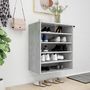 Voir la diapositive 3 : VIDAXL Armoire à chaussures Gris béton 60x35x70 cm Bois d'ingénierie