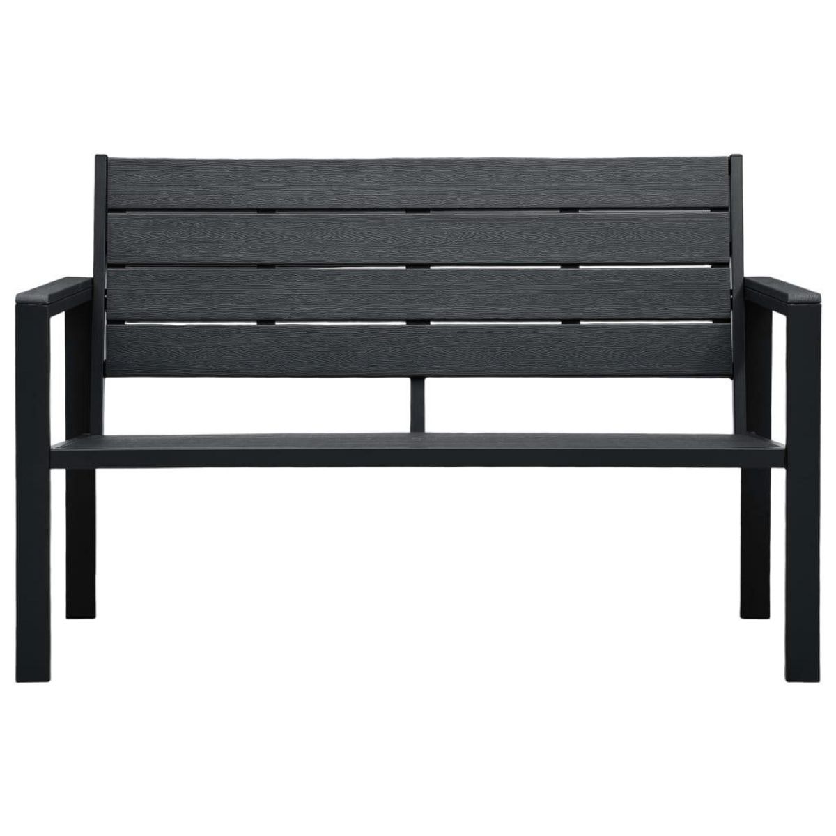 VIDAXL Banc de jardin 120 cm PEHD Noir Aspect de bois