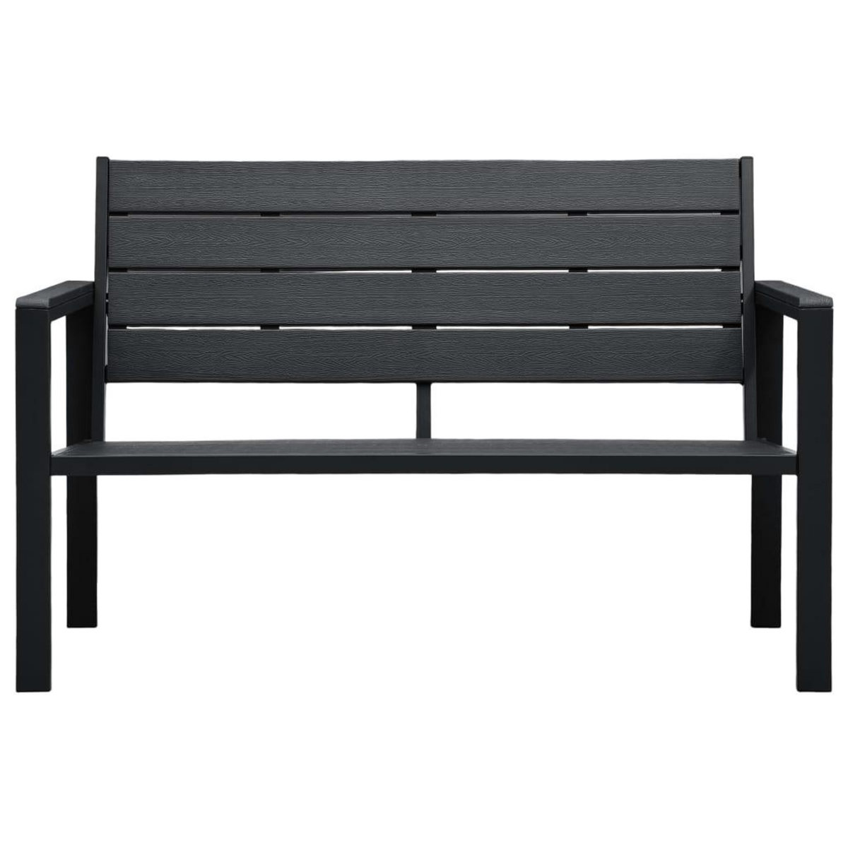 VIDAXL Banc de jardin 120 cm PEHD Noir Aspect de bois