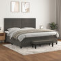 Voir la diapositive 1 : VIDAXL Sommier a lattes de lit et matelas Gris fonce 200x200cm Velours