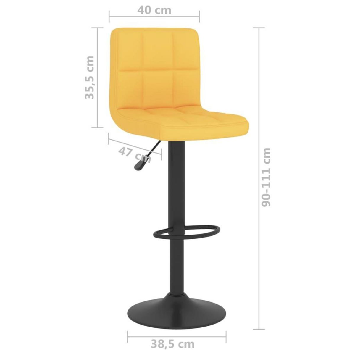 VIDAXL Tabouret de bar Jaune moutarde Tissu