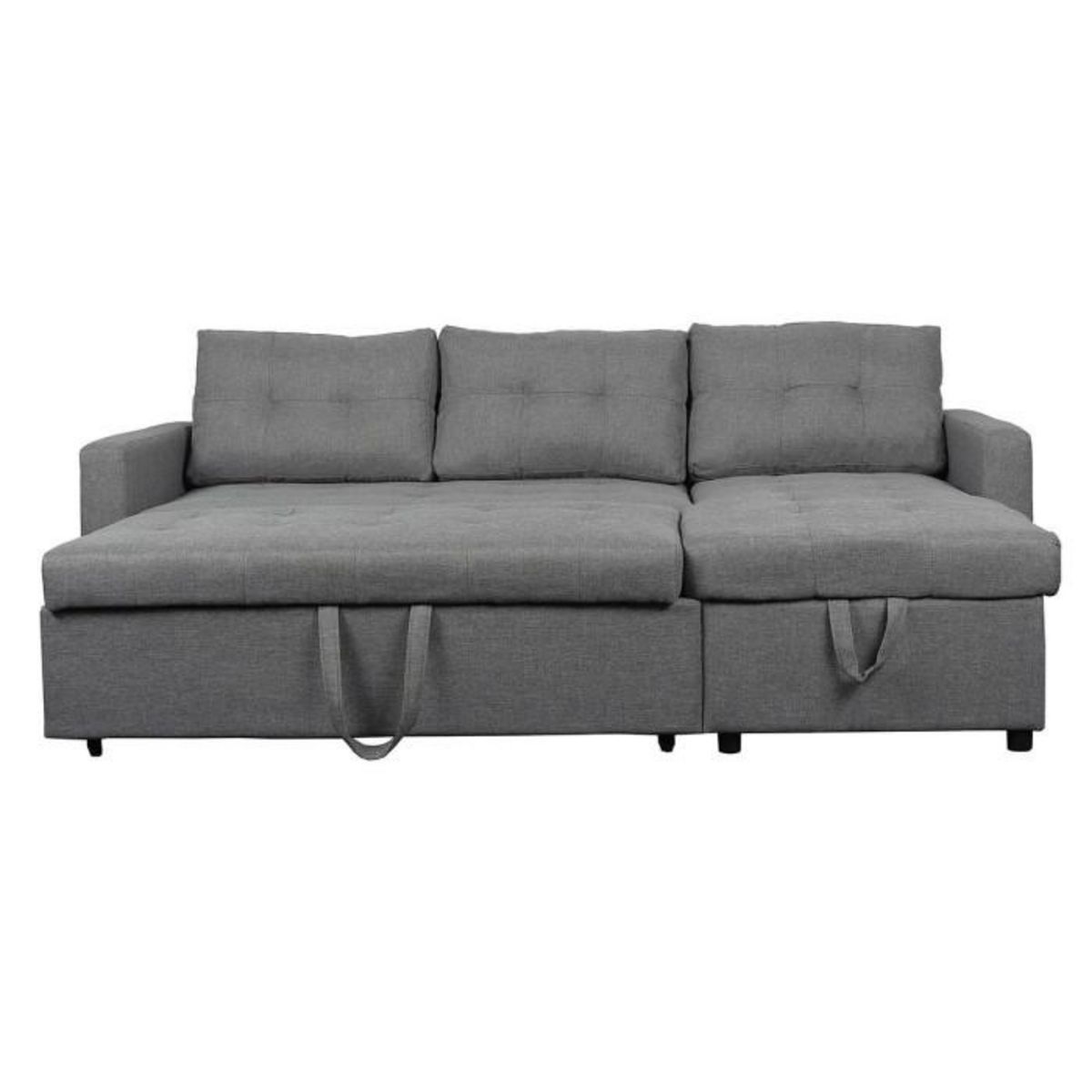 Paris Prix Canapé d'Angle Convertible Tissu  Corto  221cm Gris