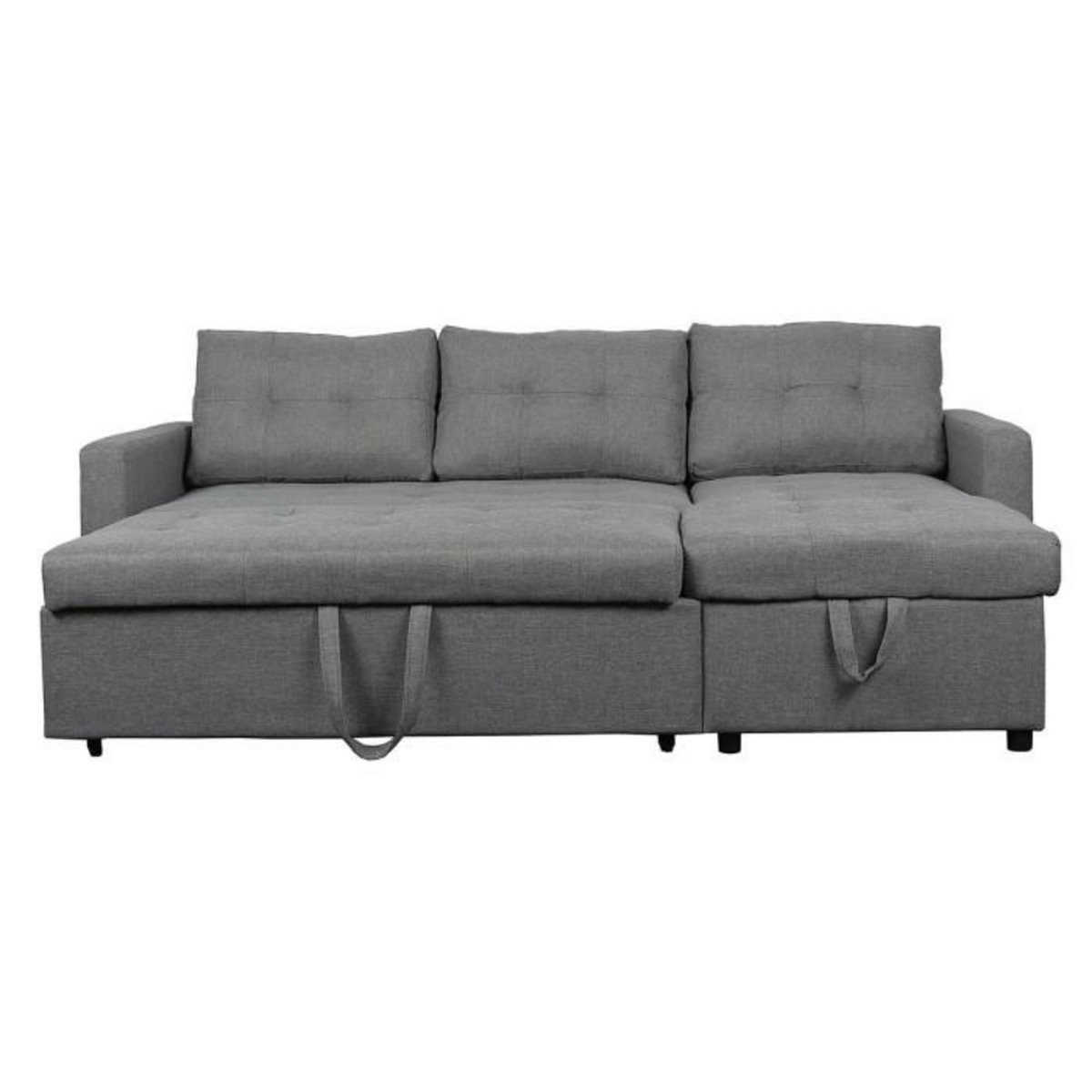 Paris Prix Canapé d'Angle Convertible Tissu  Corto  221cm Gris