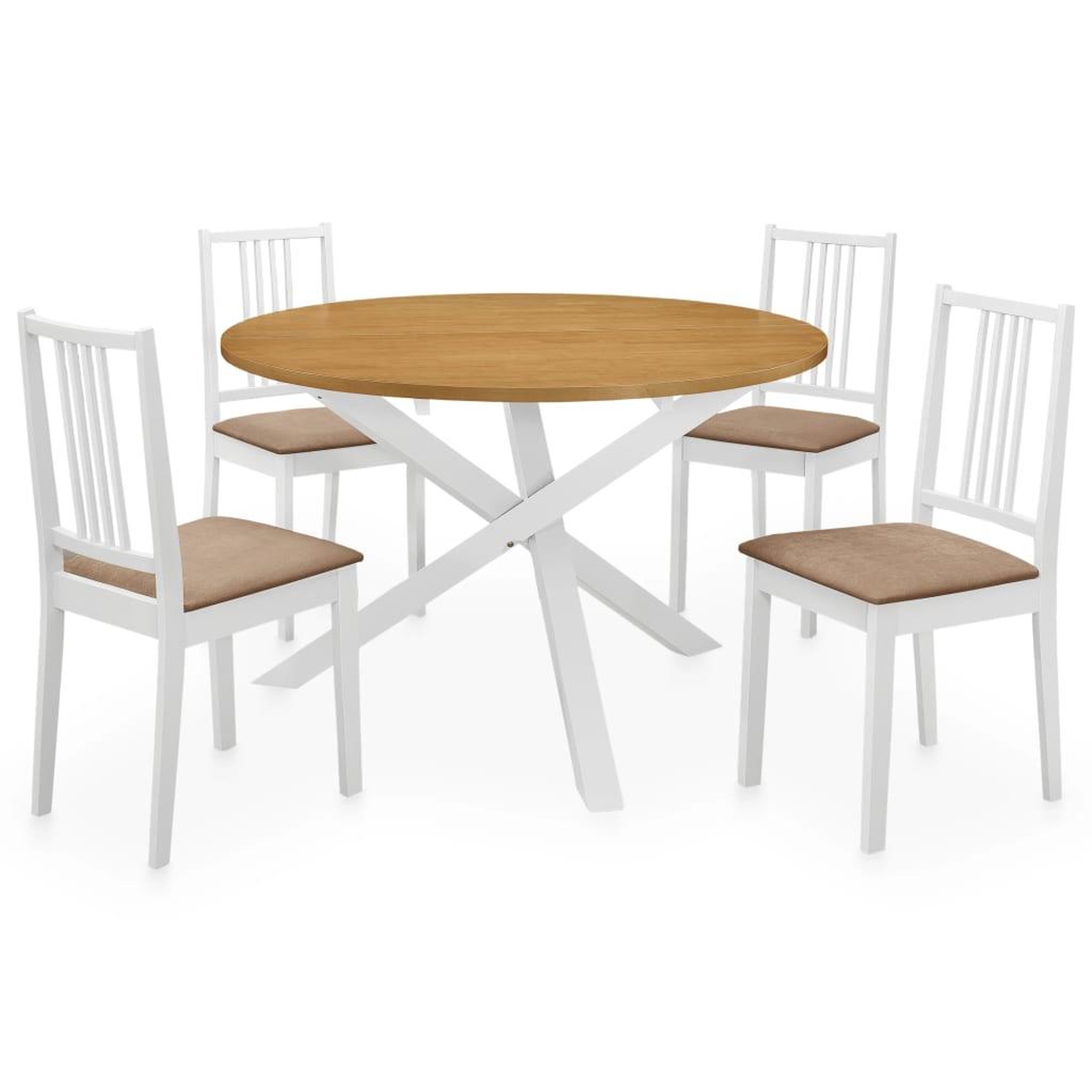 Voir la diapositive 1 : VIDAXL Mobilier de salle a manger 5 pcs MDF Blanc