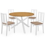 VIDAXL Mobilier de salle a manger 5 pcs MDF Blanc