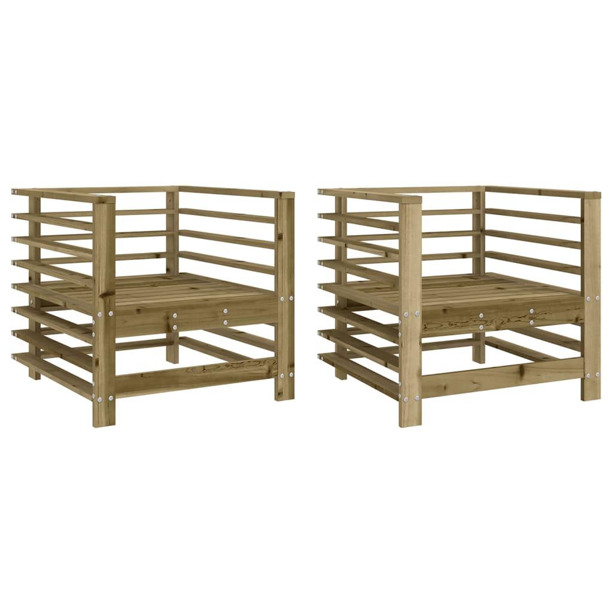 Voir la diapositive 2 : VIDAXL Chaises de jardin lot de 2 bois de pin impregne