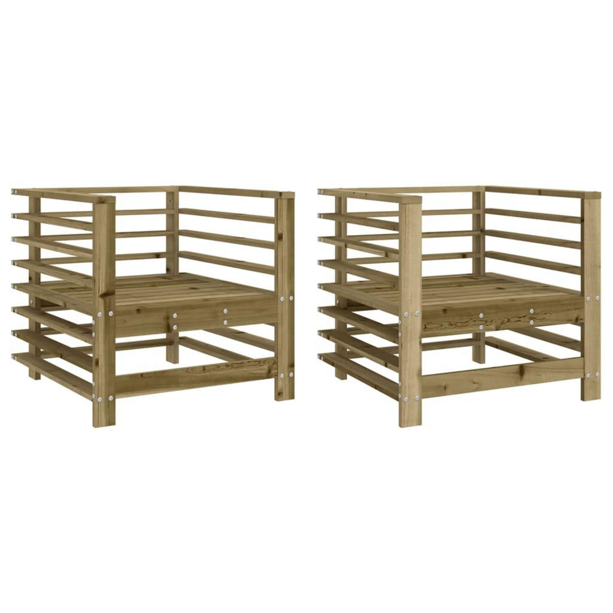 VIDAXL Chaises de jardin lot de 2 bois de pin impregne