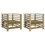 Voir la diapositive 2 : VIDAXL Chaises de jardin lot de 2 bois de pin impregne