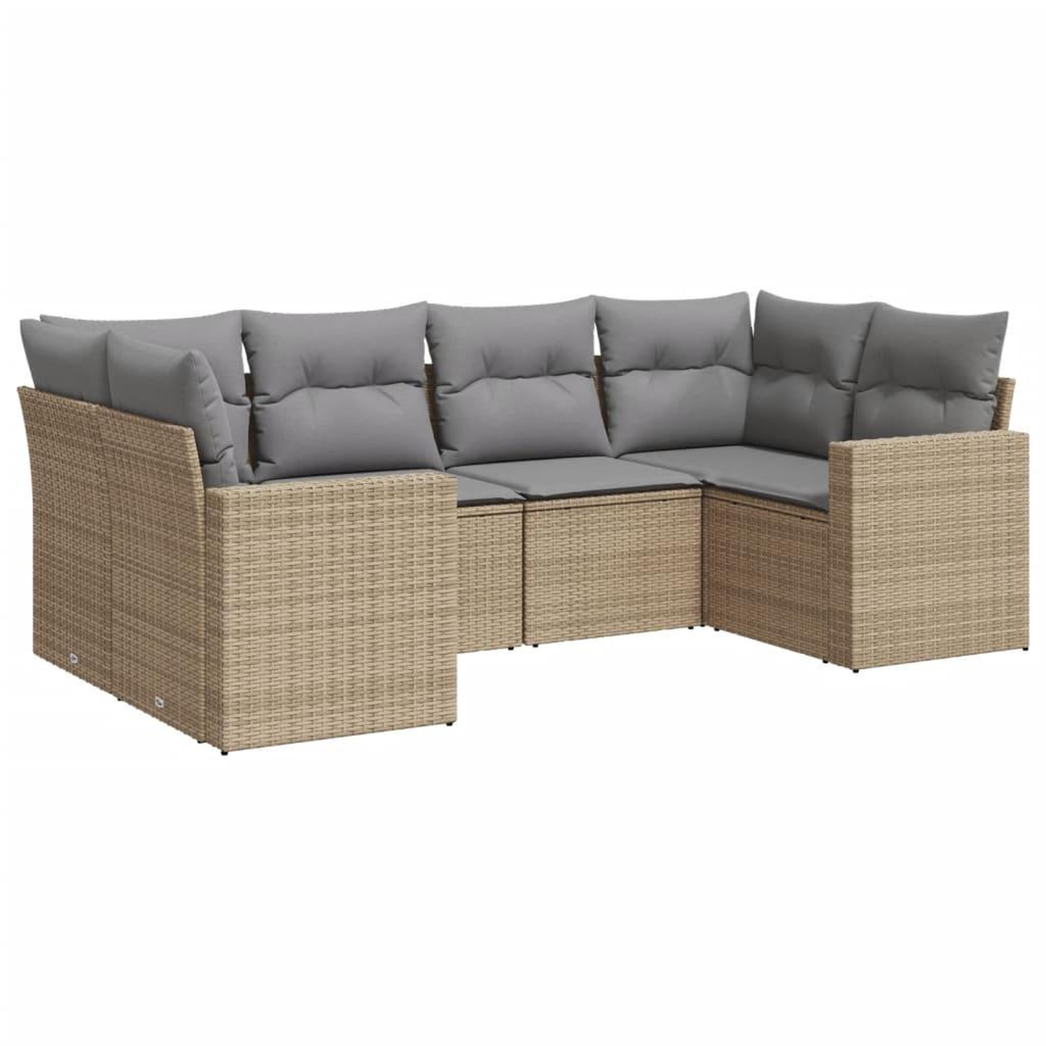 Voir la diapositive 2 : VIDAXL Salon de jardin avec coussins 6 pcs beige resine tressee