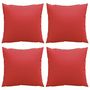 Voir la diapositive 4 : VIDAXL Coussins de canape lot de 4 rouge 50x50 cm tissu