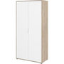 Voir la diapositive 2 : PARISOT Armoire de chambre - AALBORG - Blanc / Chene - 2 portes - 100 x 50,2 x 204,3 cm