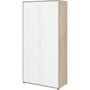 Voir la diapositive 2 : PARISOT Armoire de chambre - AALBORG - Blanc / Chene - 2 portes - 100 x 50,2 x 204,3 cm