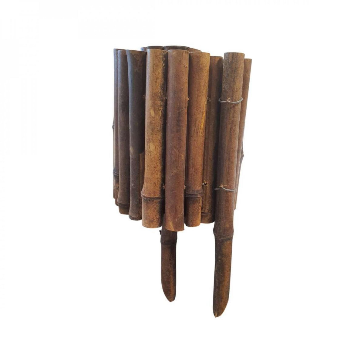 LINXOR Bordure à planter, clôture de jardin flexible en bambou - 100 x 20 cm - Bois foncé