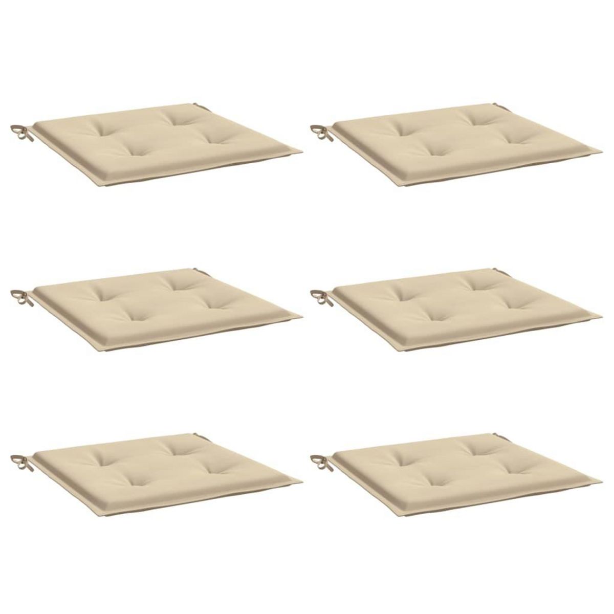 VIDAXL Coussins de chaise jardin lot de 6 beige 40x40x3cm tissu oxford
