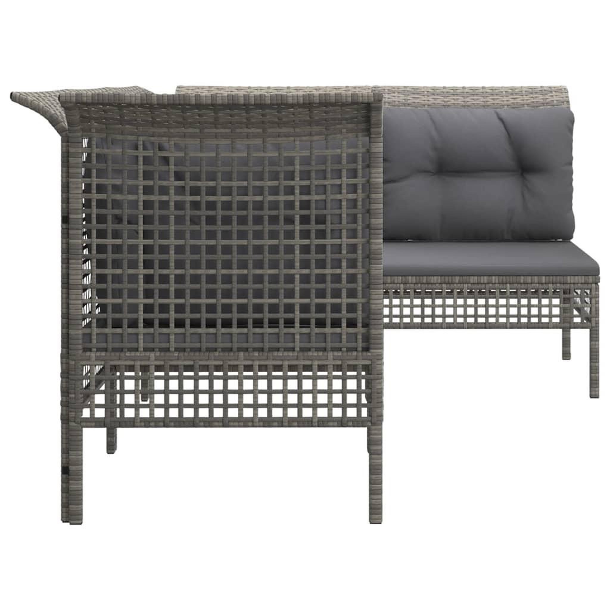 Voir la diapositive 5 : VIDAXL Salon de jardin 4 pcs avec coussins Gris Resine tressee
