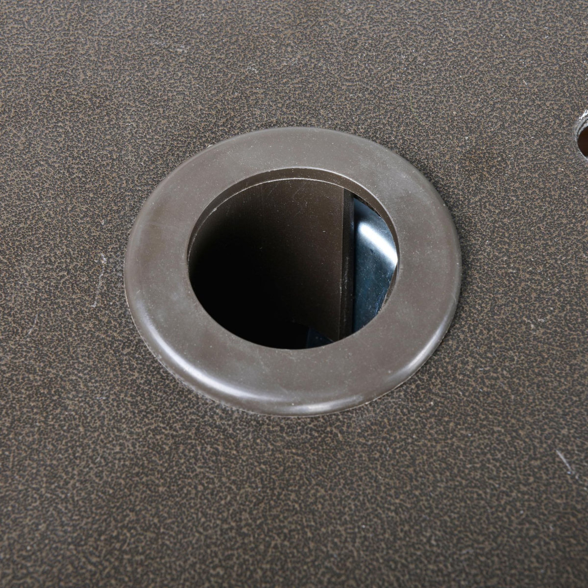 OUTSUNNY Table basse pied de parasol 2 en 1 résine tressée imitation rotin métal époxy chocolat