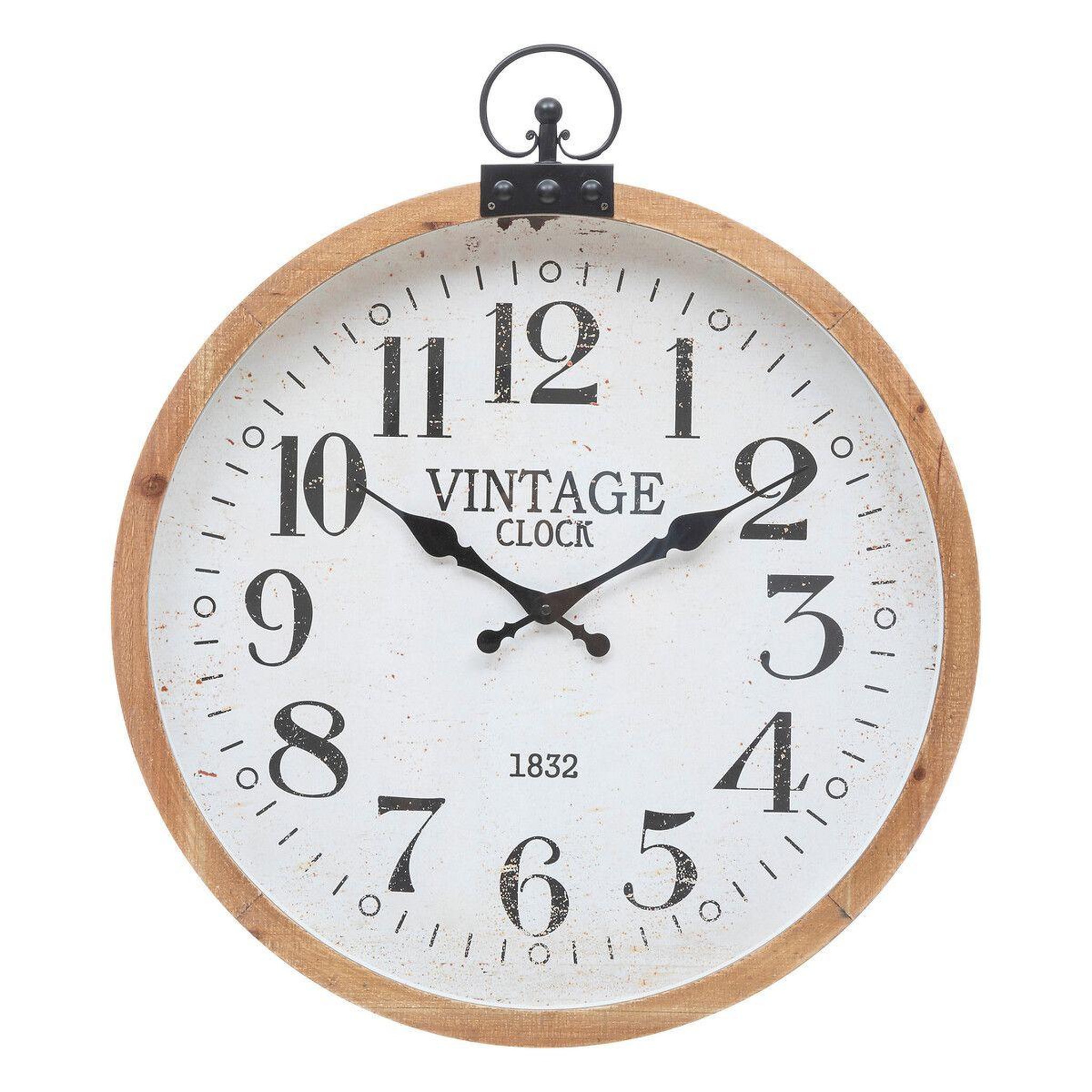 ATMOSPHERA Horloge mural vintage  yago  66cm naturel
