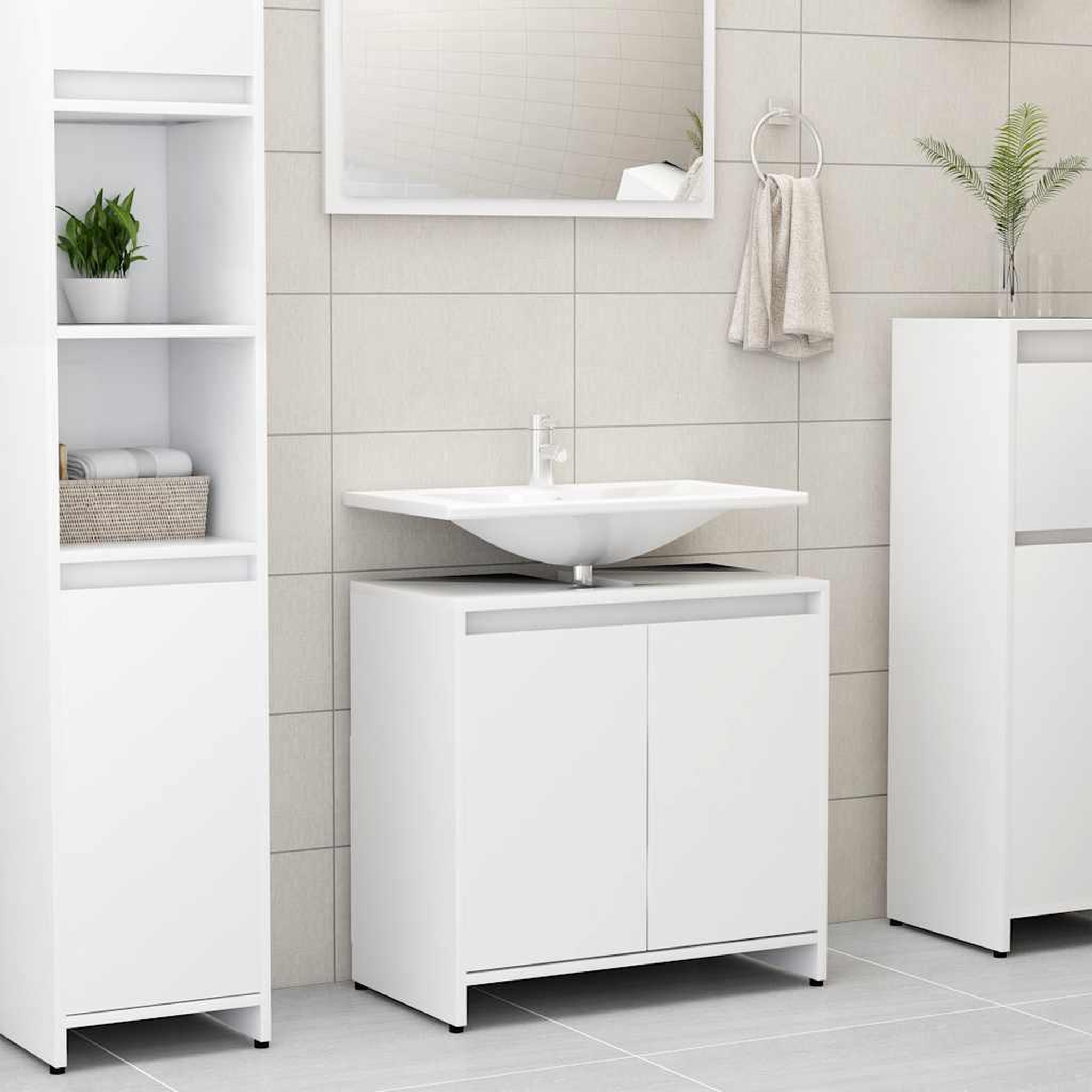 VIDAXL Armoire de salle de bain Blanc 60x33x61 cm Bois d'ingenierie