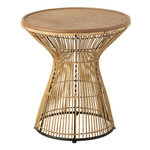 Paris Prix Table d'Appoint Design en Bambou  Rainures  63cm Naturel