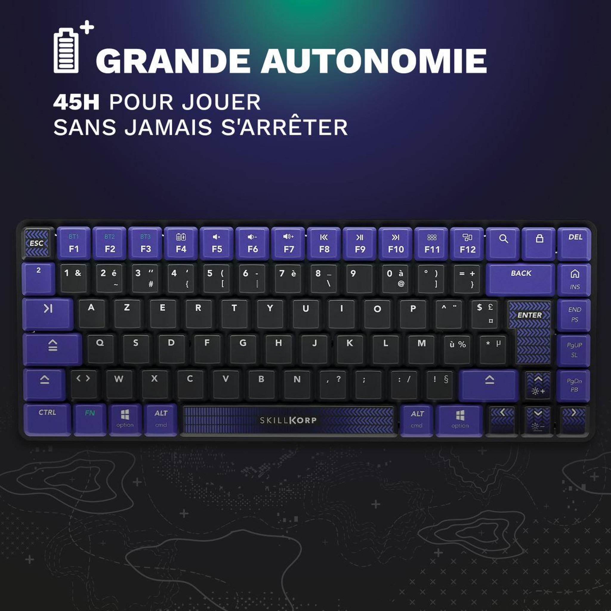 Voir la diapositive 2 : SKILLKORP Clavier gamer sans fil k20 ultimate