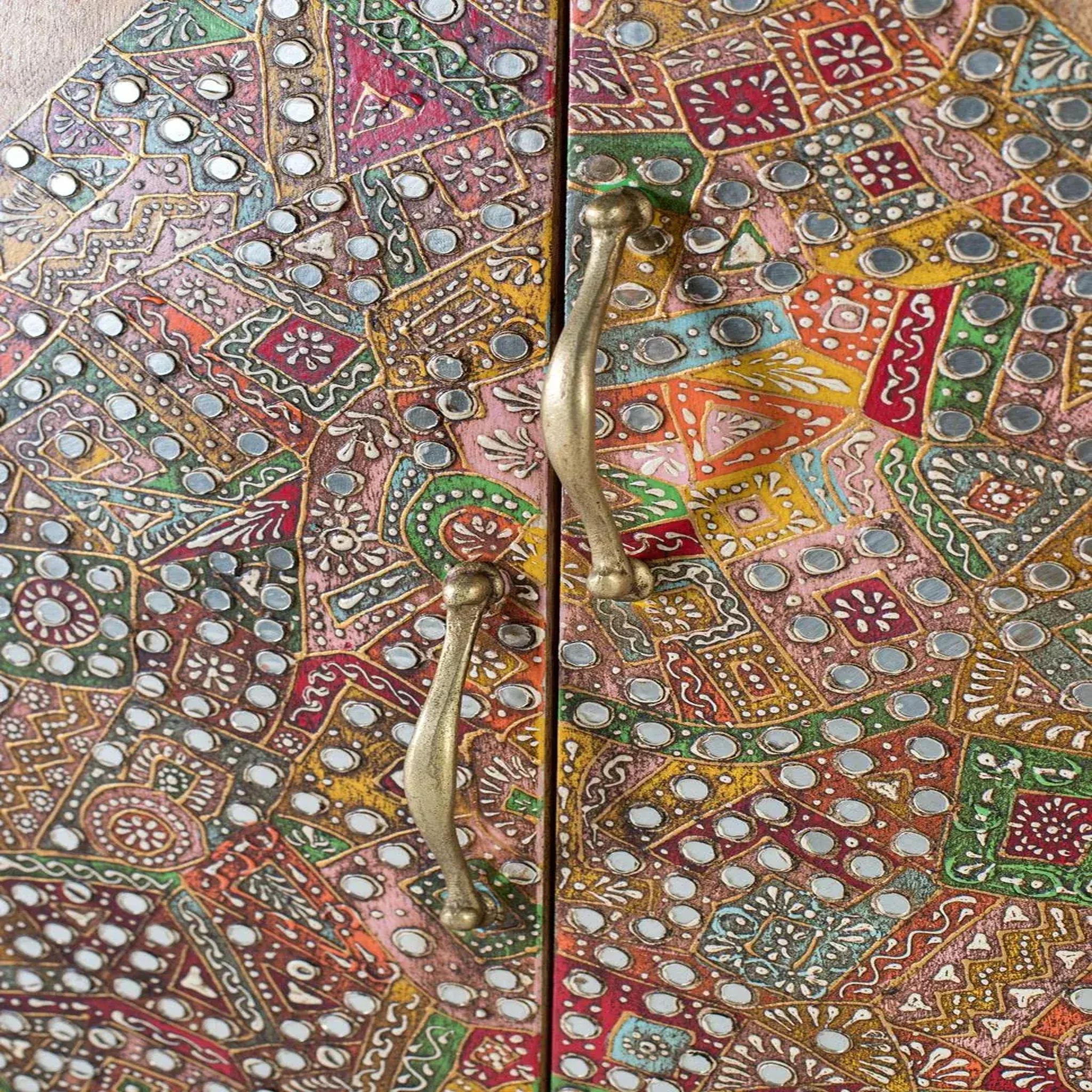 Voir la diapositive 4 : GINER Y COLOMER SL Armoire en bois de manguier 90cm style boho ethnique